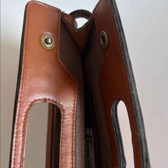 Berman's 80's Elegant Brown Leather Handbag - Picture 7 of 7